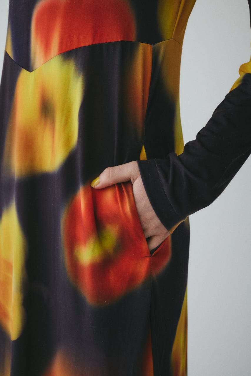 ［予約］Paprika pattern dress 柄NVY FREE