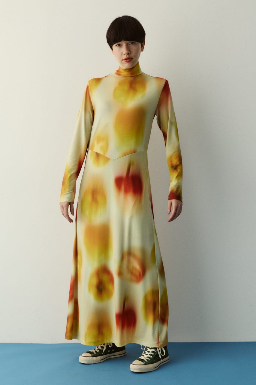 ［予約］Paprika pattern dress 柄YEL FREE