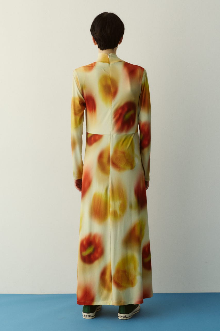 ［予約］Paprika pattern dress 柄YEL FREE