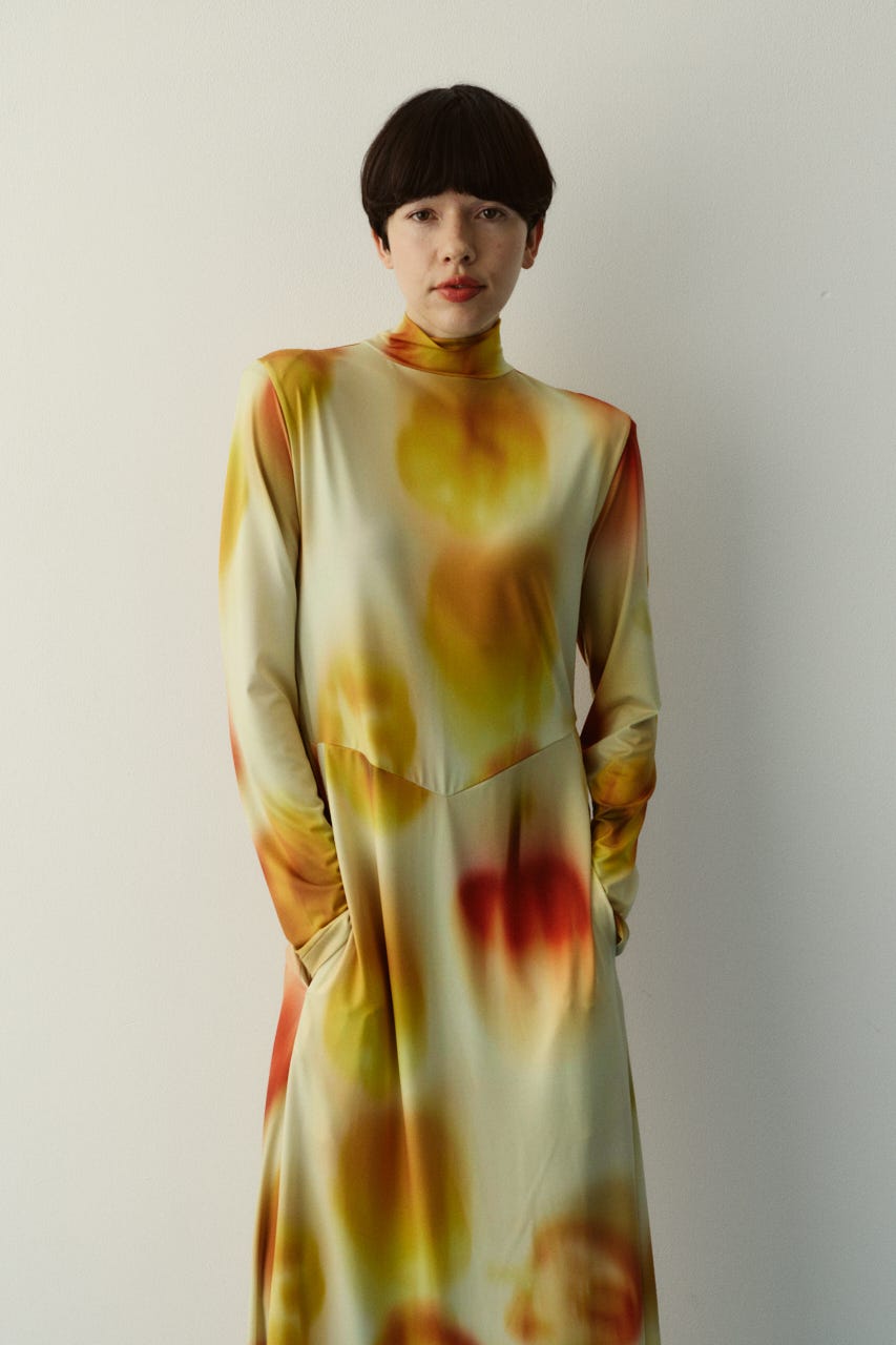［予約］Paprika pattern dress 柄YEL FREE