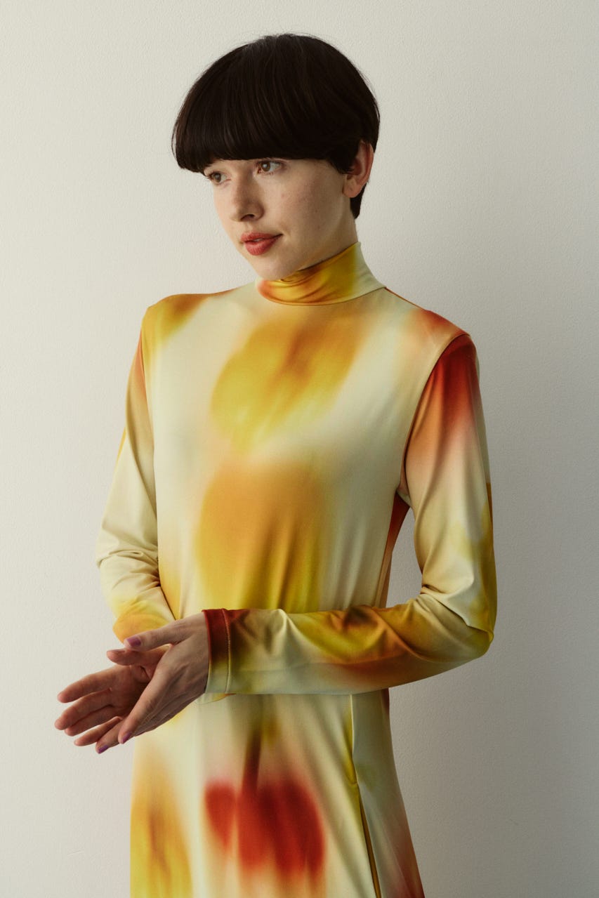 ［予約］Paprika pattern dress 柄YEL FREE