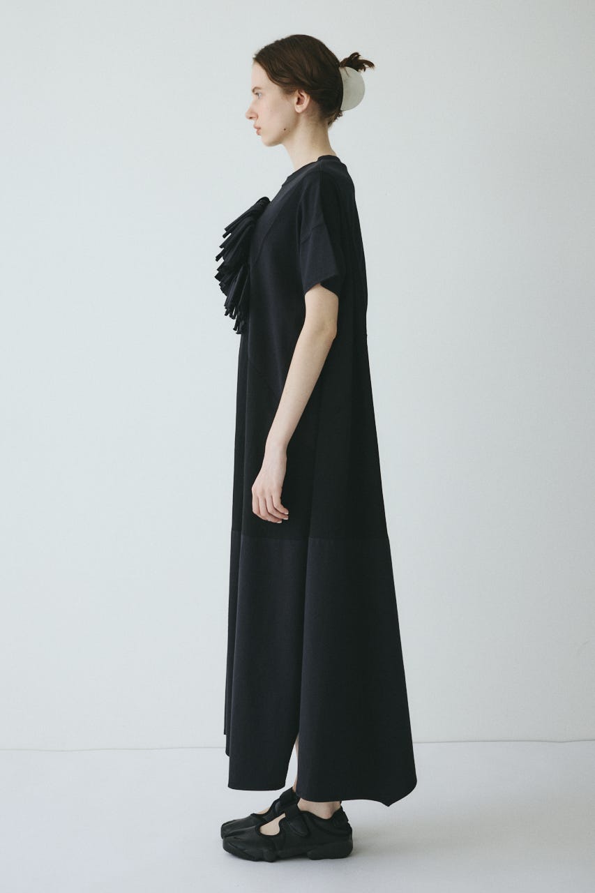 【ポイントアップ+4％対象商品】［予約］Front ribbon docking dress BLK FREE