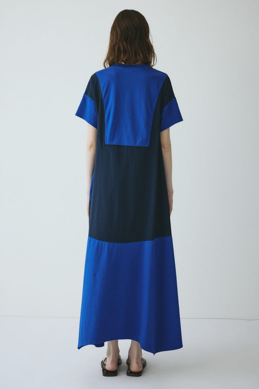 【ポイントアップ+4％対象商品】［予約］Front ribbon docking dress BLU FREE