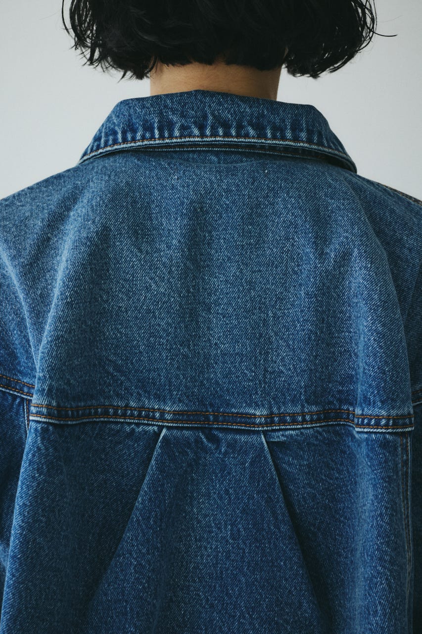 ［予約］Round form denim jacket BLU FREE