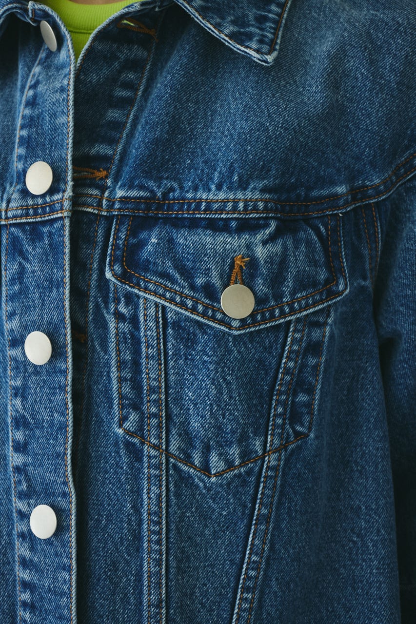 ［予約］Round form denim jacket BLU FREE