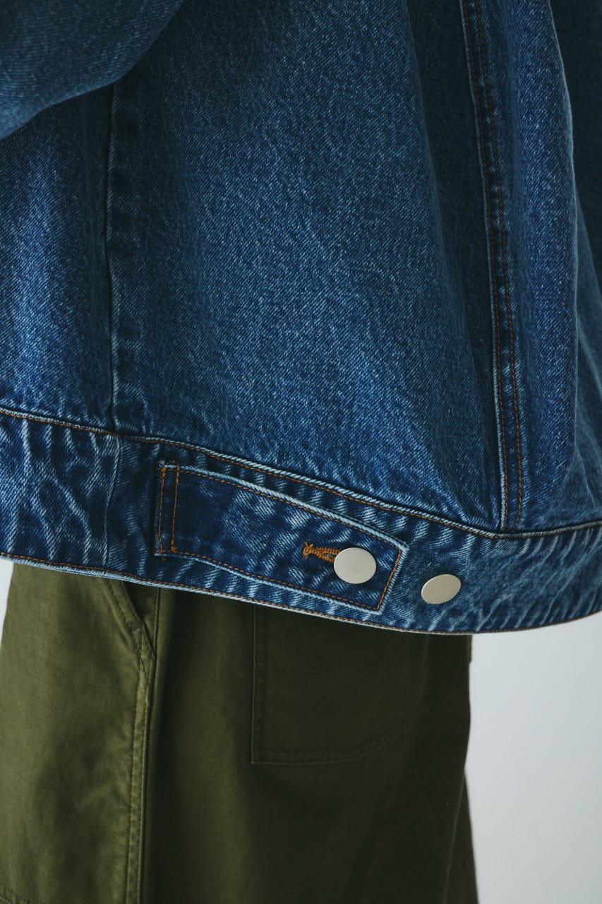 ［予約］Round form denim jacket BLU FREE