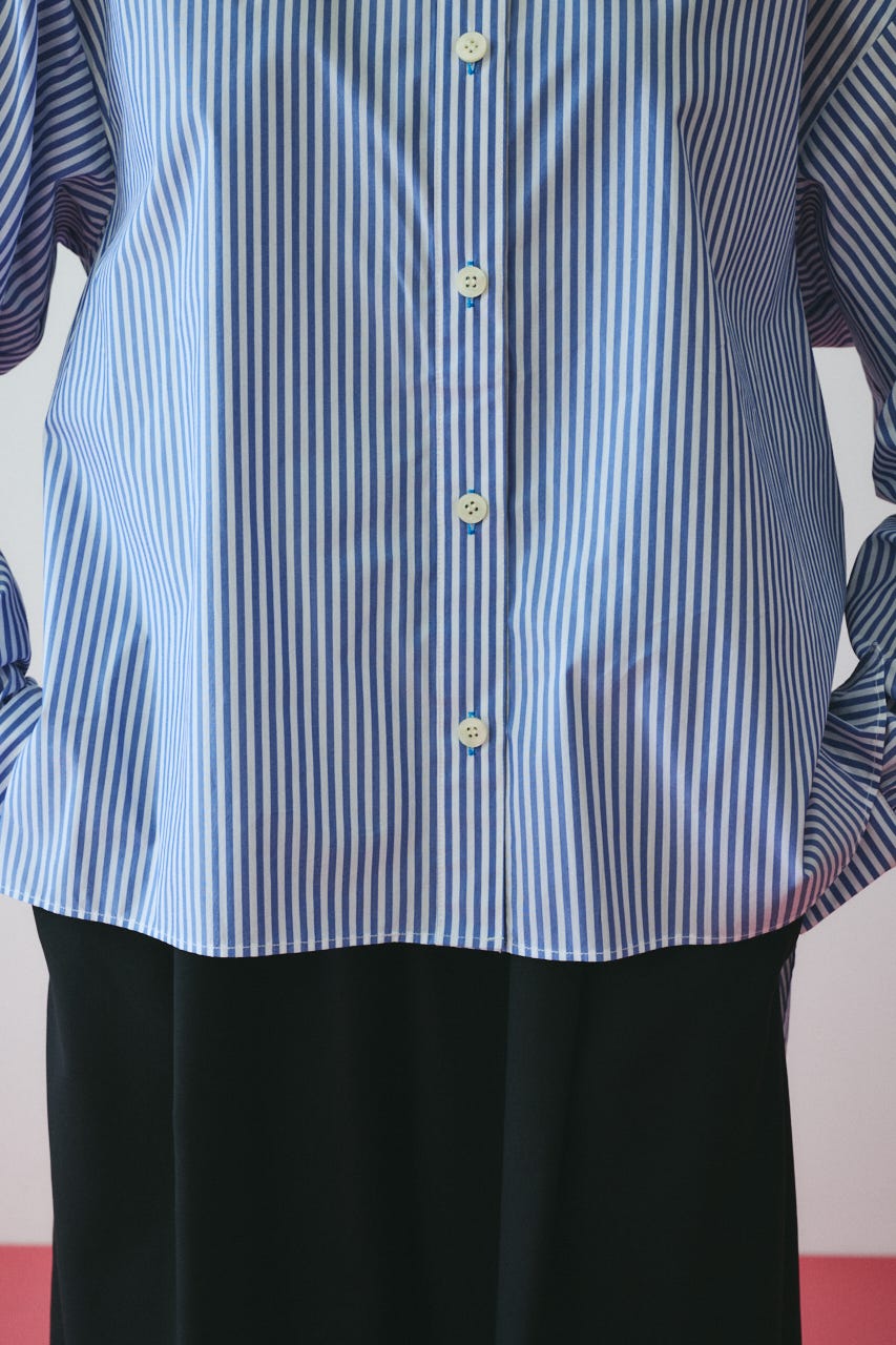 ［予約］Embroidery over shirt 柄BLU FREE