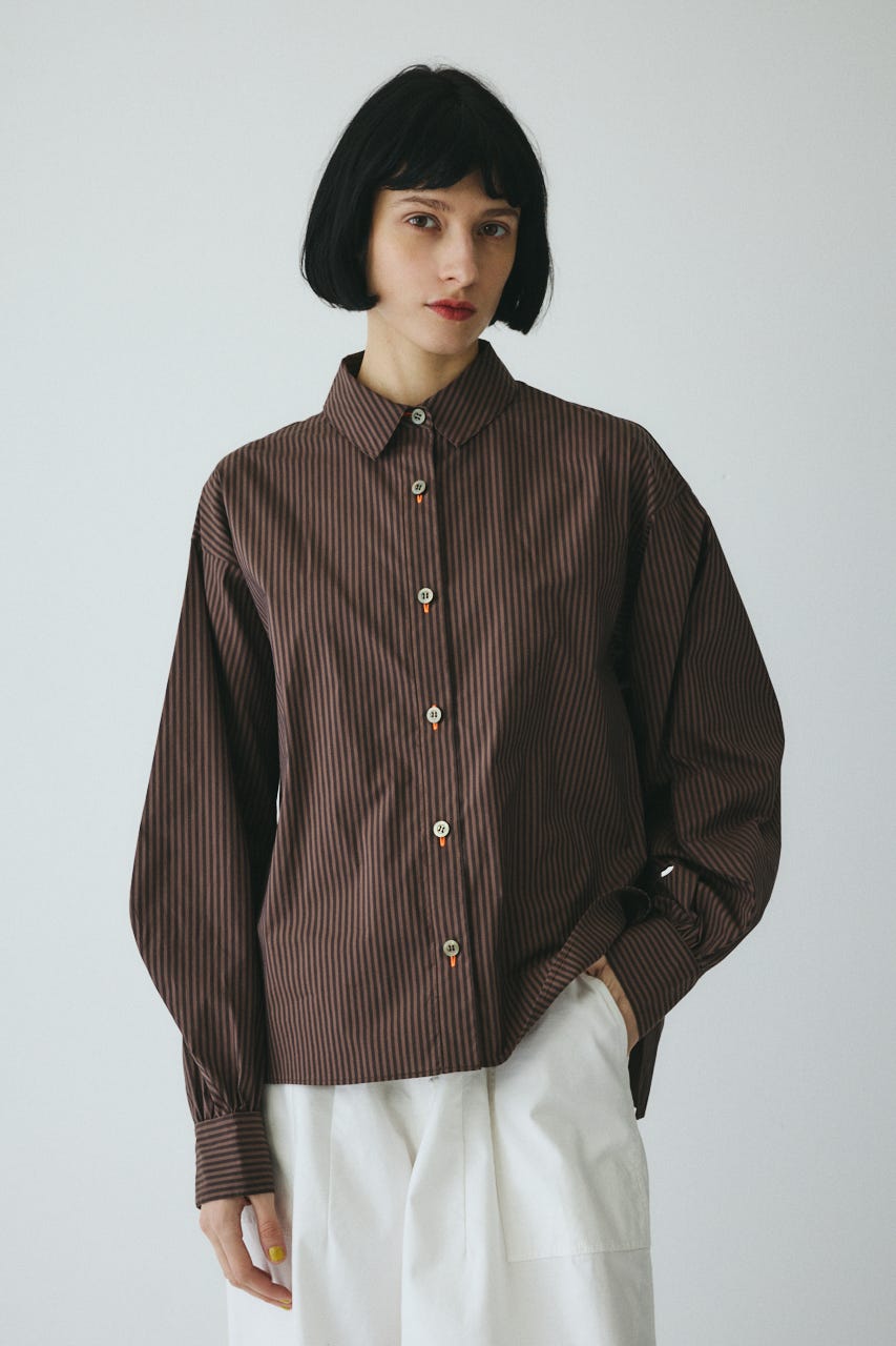 ［予約］Embroidery over shirt 柄BRN FREE