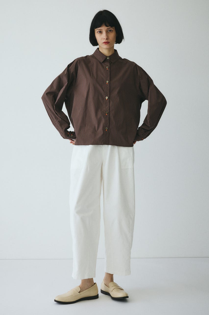 ［予約］Embroidery over shirt 柄BRN FREE