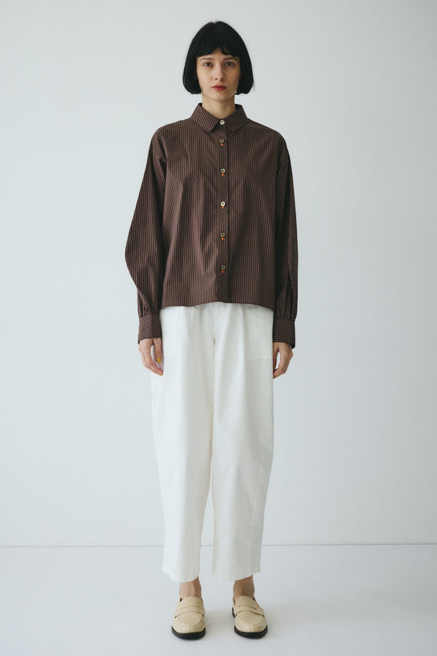 ［予約］Embroidery over shirt 柄BRN FREE