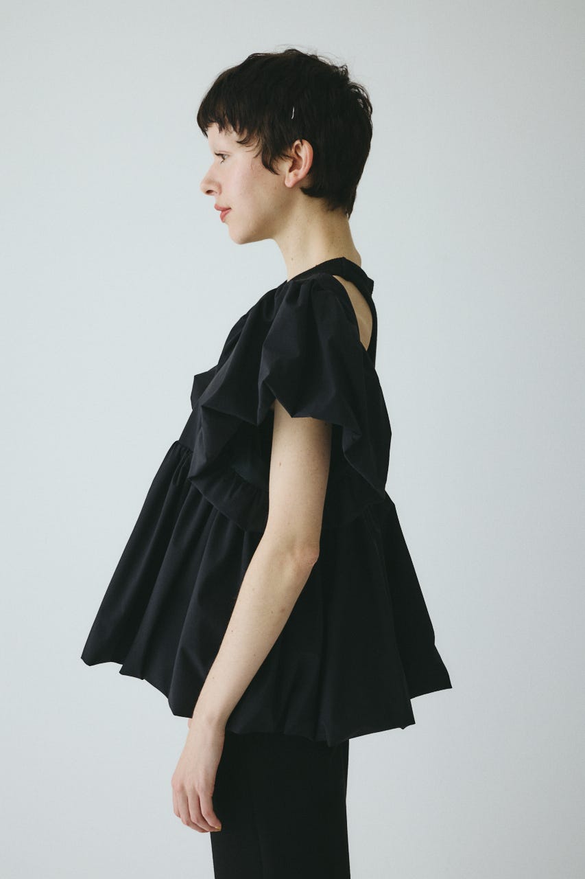 ［予約］2way balloon hem tops BLK FREE