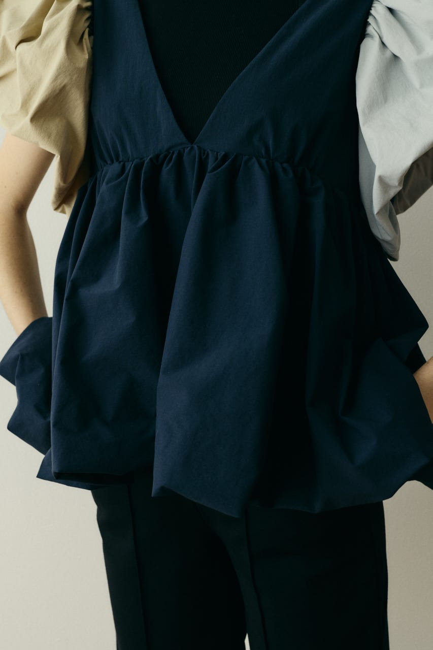 ［予約］2way balloon hem tops 柄NVY FREE