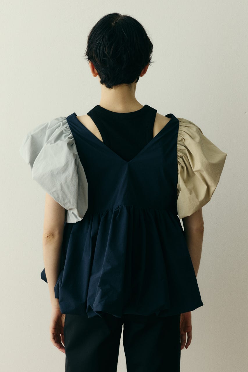 ［予約］2way balloon hem tops 柄NVY FREE