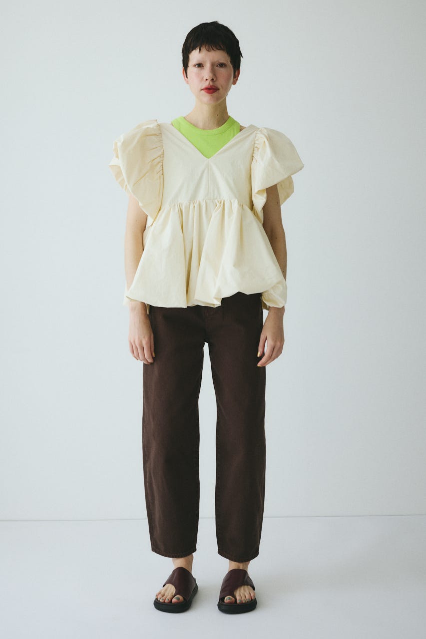 ［予約］2way balloon hem tops O/WHT FREE