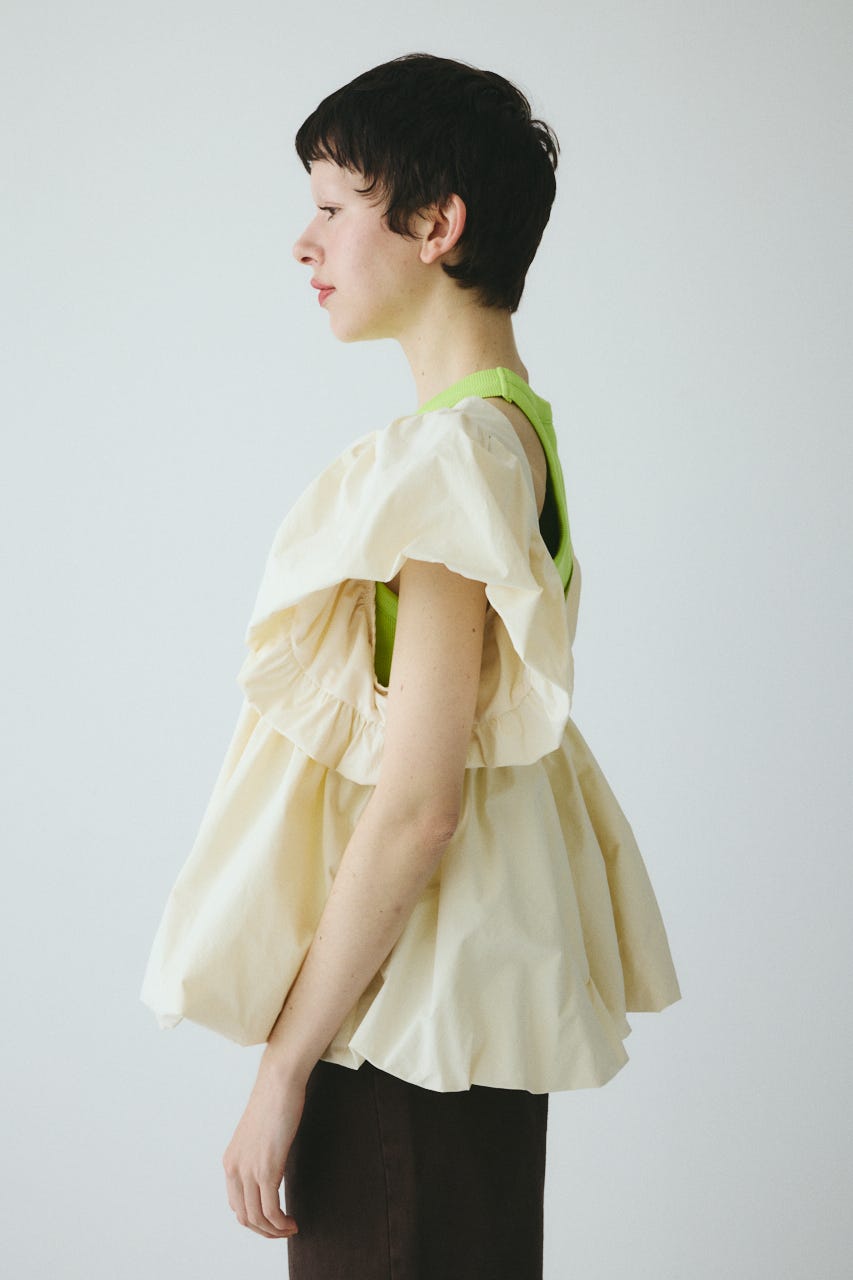［予約］2way balloon hem tops O/WHT FREE