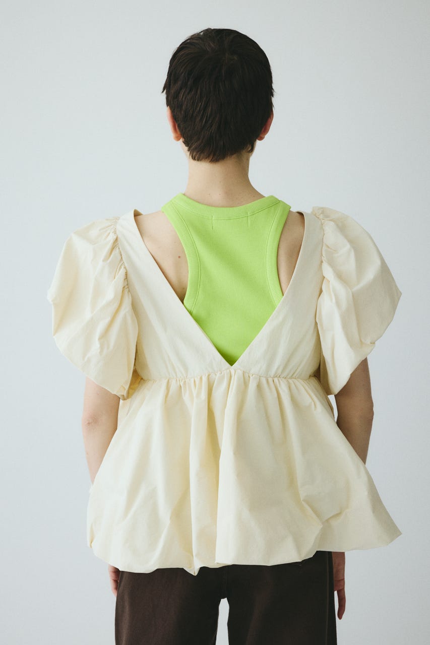 ［予約］2way balloon hem tops O/WHT FREE