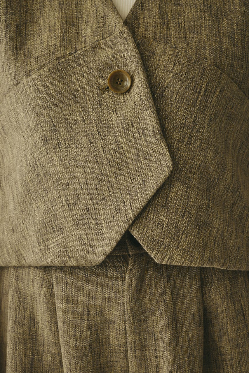 ［予約］Tweed butcher vest BEG FREE