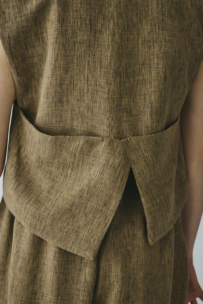 ［予約］Tweed butcher vest BEG FREE