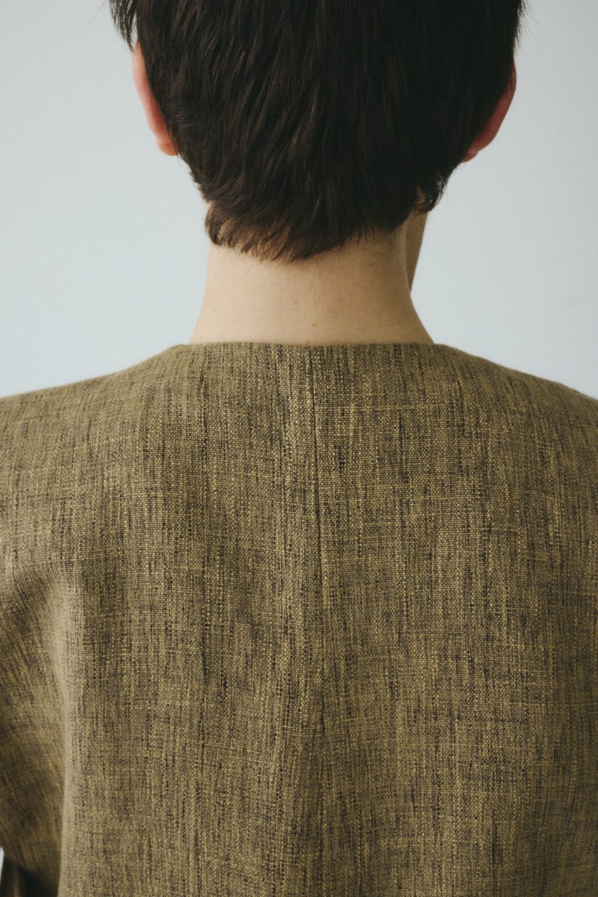 ［予約］Tweed butcher vest BEG FREE