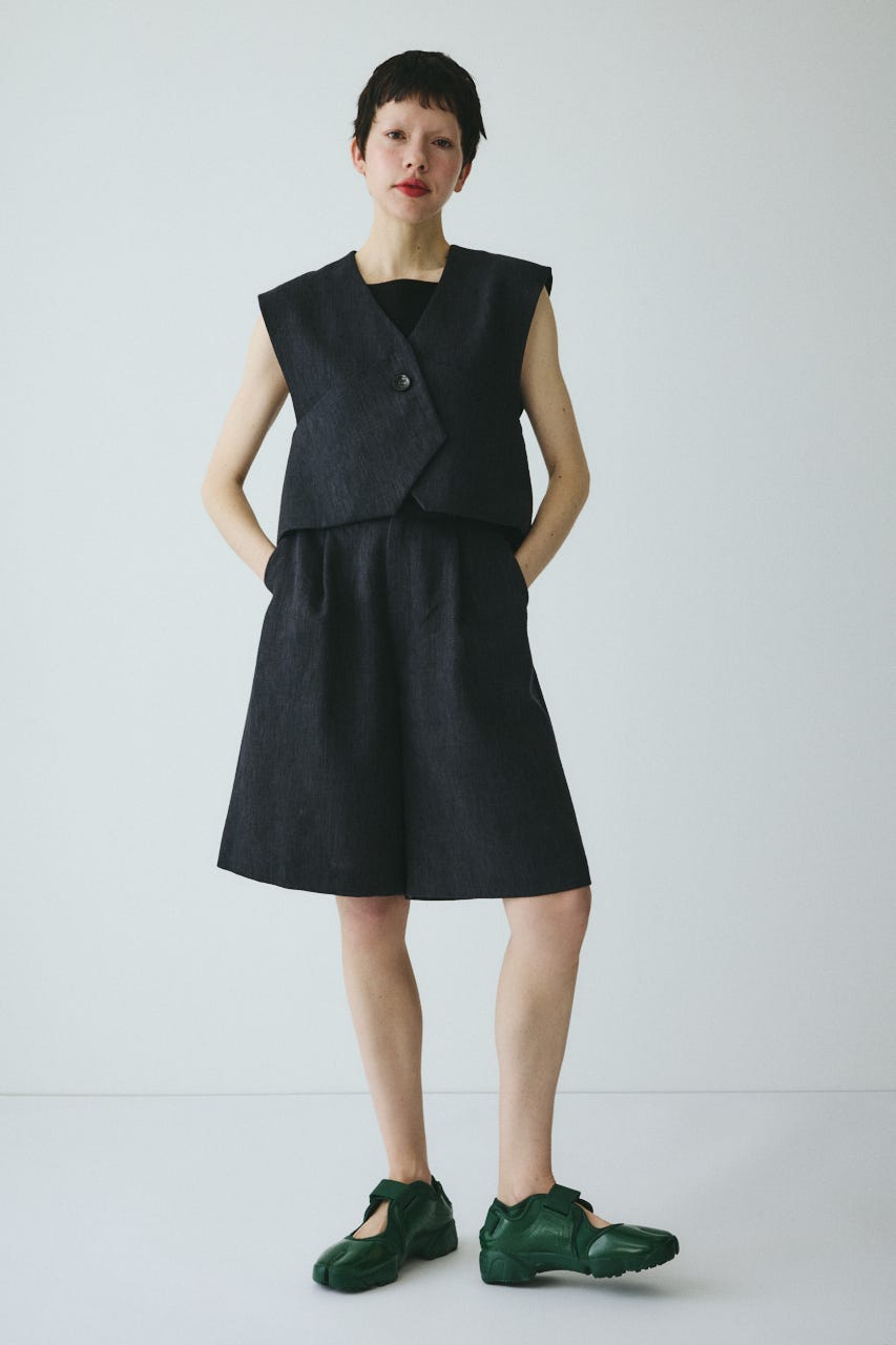 ［予約］Tweed butcher vest BLK FREE