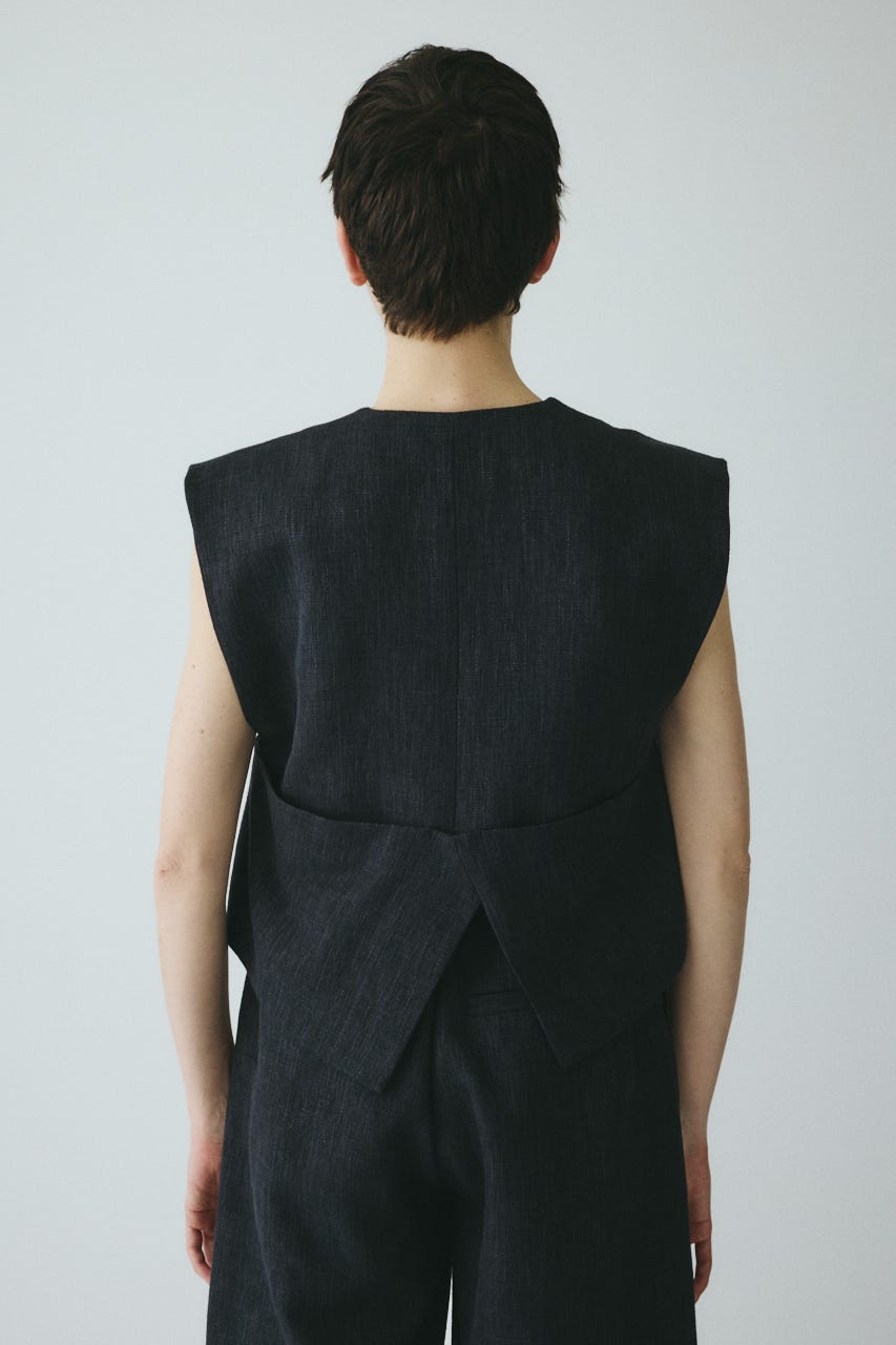 ［予約］Tweed butcher vest BLK FREE