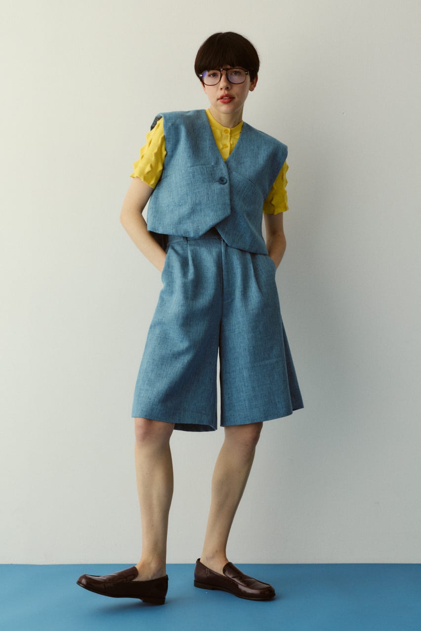 ［予約］Tweed butcher vest L/BLU FREE