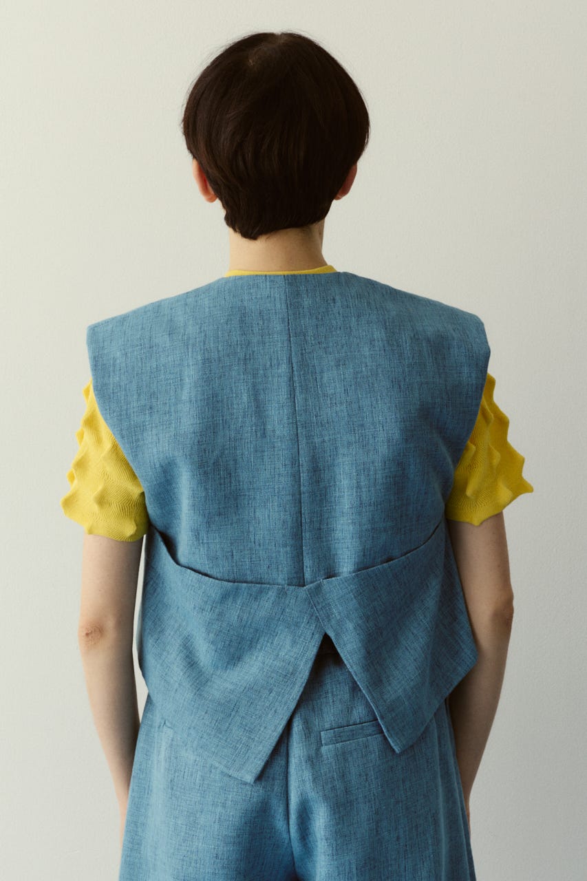 ［予約］Tweed butcher vest L/BLU FREE