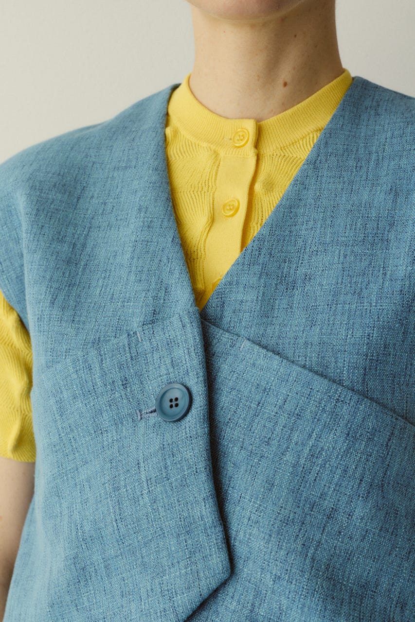 ［予約］Tweed butcher vest L/BLU FREE