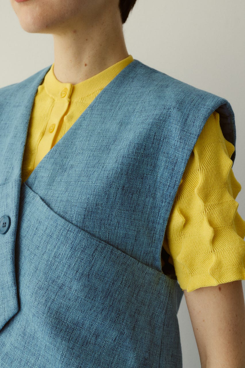 ［予約］Tweed butcher vest L/BLU FREE