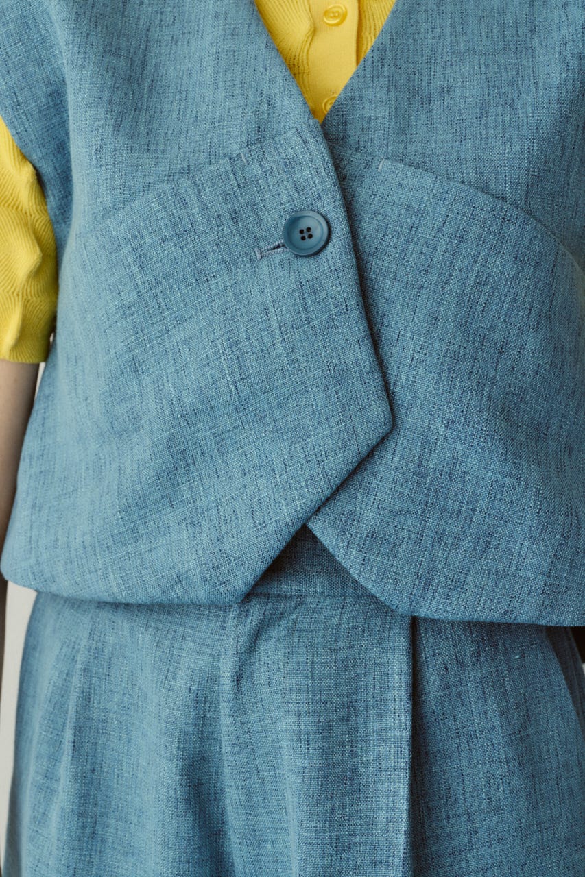 ［予約］Tweed butcher vest L/BLU FREE