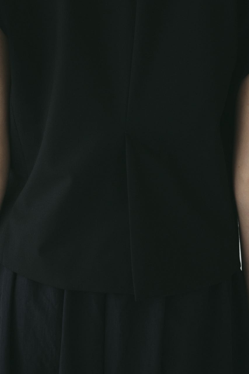 【ポイントアップ+4％対象商品】［予約］Ribbon shoulder vest BLK FREE