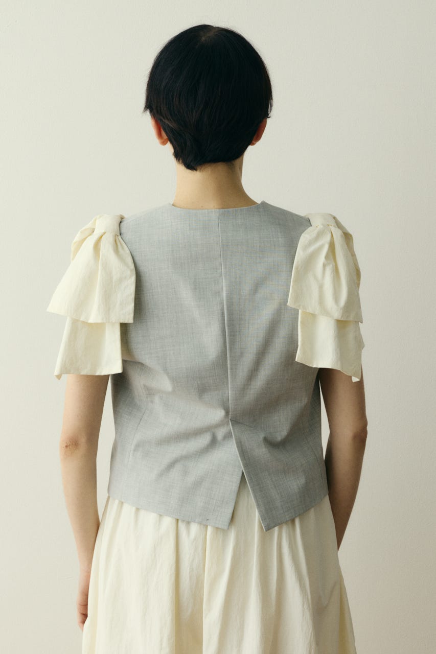 【ポイントアップ+4％対象商品】［予約］Ribbon shoulder vest L/GRY FREE