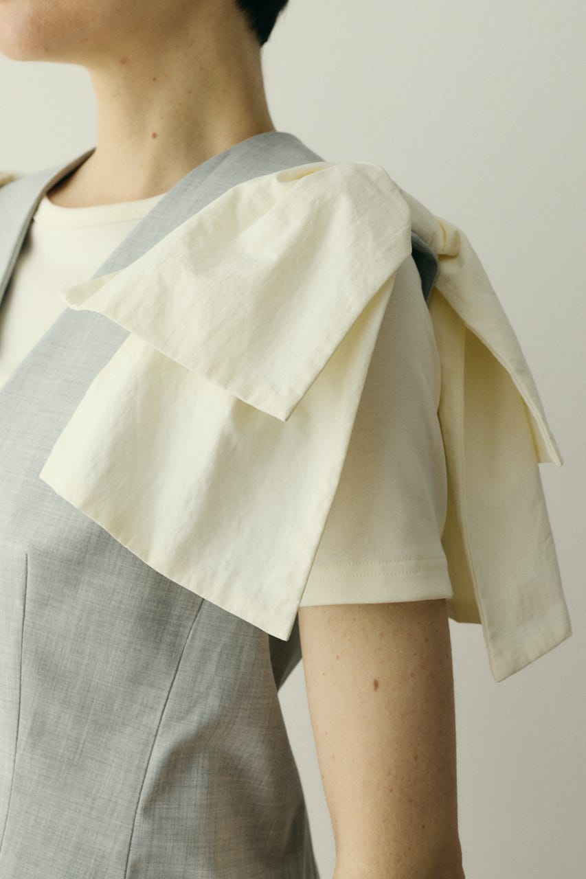 【ポイントアップ+4％対象商品】［予約］Ribbon shoulder vest L/GRY FREE