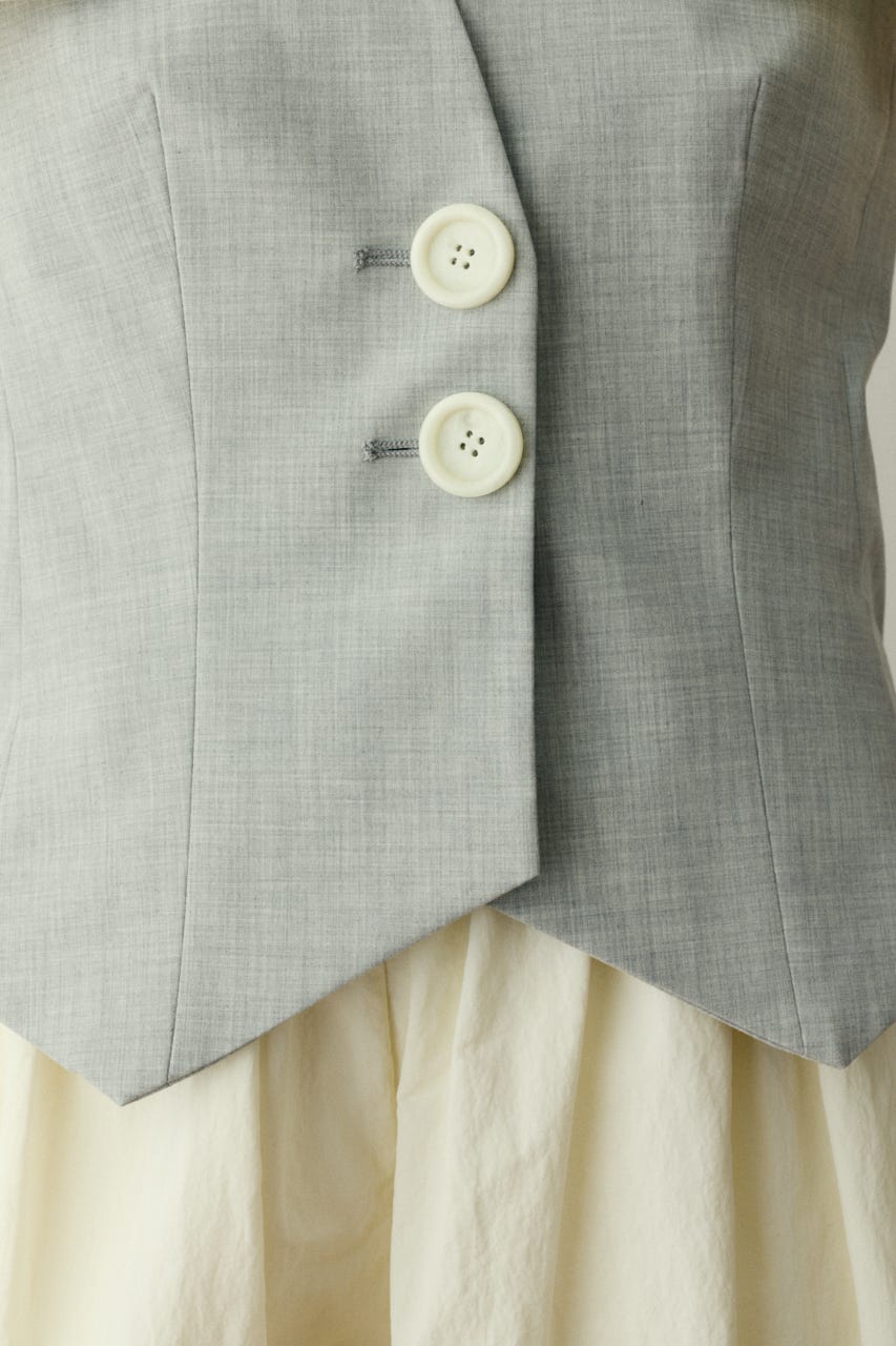 【ポイントアップ+4％対象商品】［予約］Ribbon shoulder vest L/GRY FREE