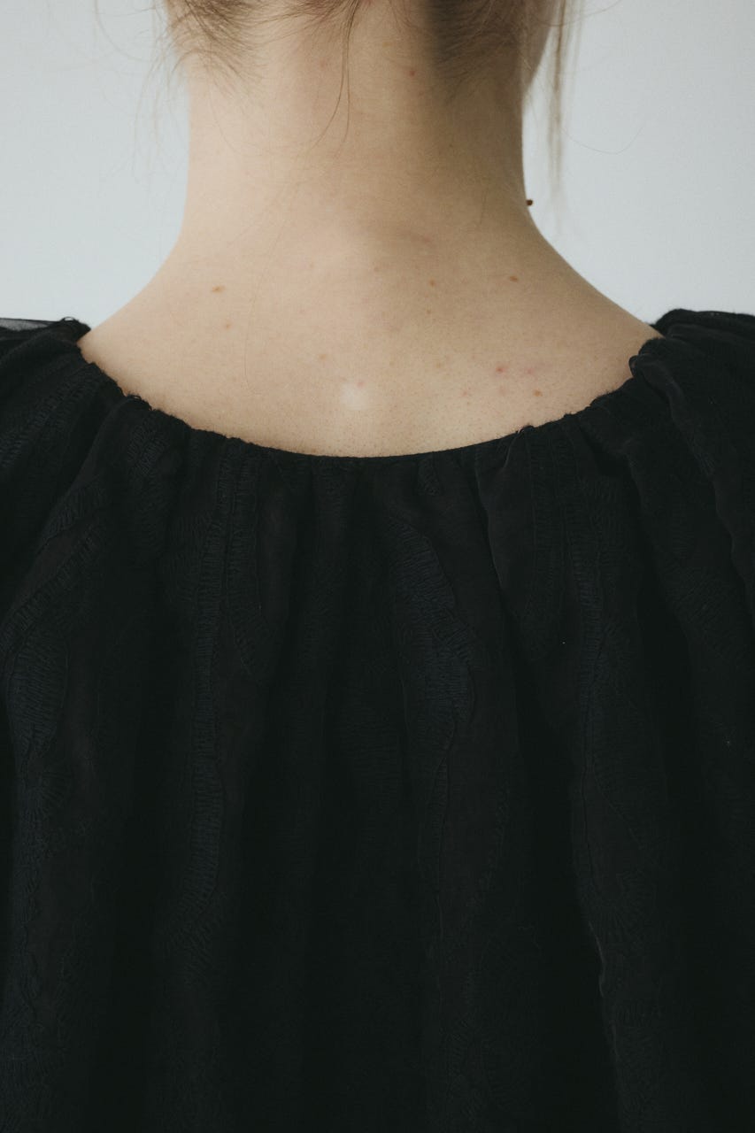 【ポイントアップ+4％対象商品】［予約］Lace cape blouse BLK FREE