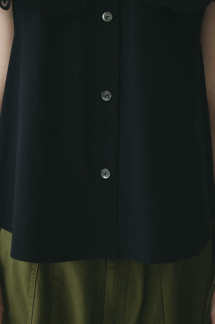 【ポイントアップ+4％対象商品】［予約］Lace cape blouse BLK FREE