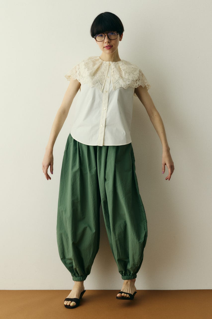 【ポイントアップ+4％対象商品】［予約］Lace cape blouse WHT FREE
