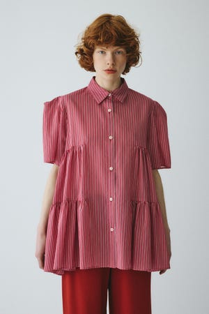 ［予約］Side gather A line shirt