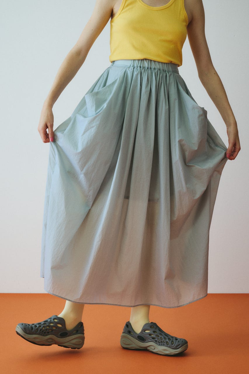 Volume nylon skirt L/GRY FREE