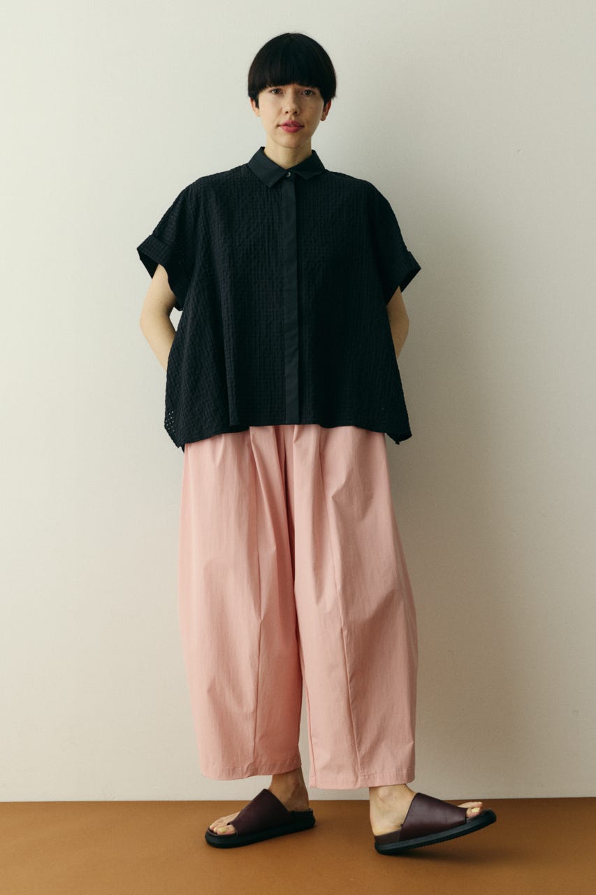 Many tuck cocoon pants L/PNK 38