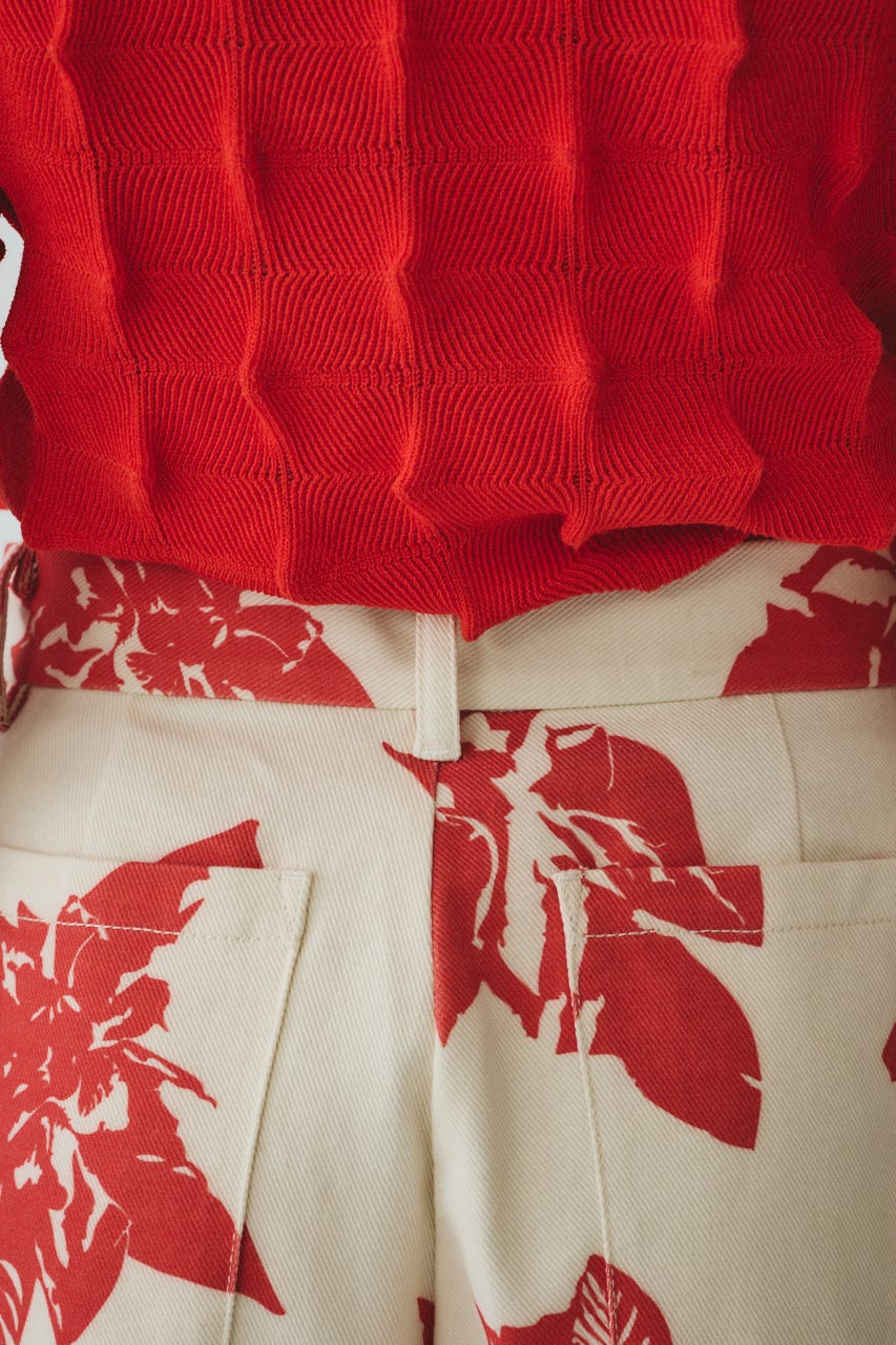 【ポイントアップ+4％対象商品】［予約］Loose wide half pants RED 36