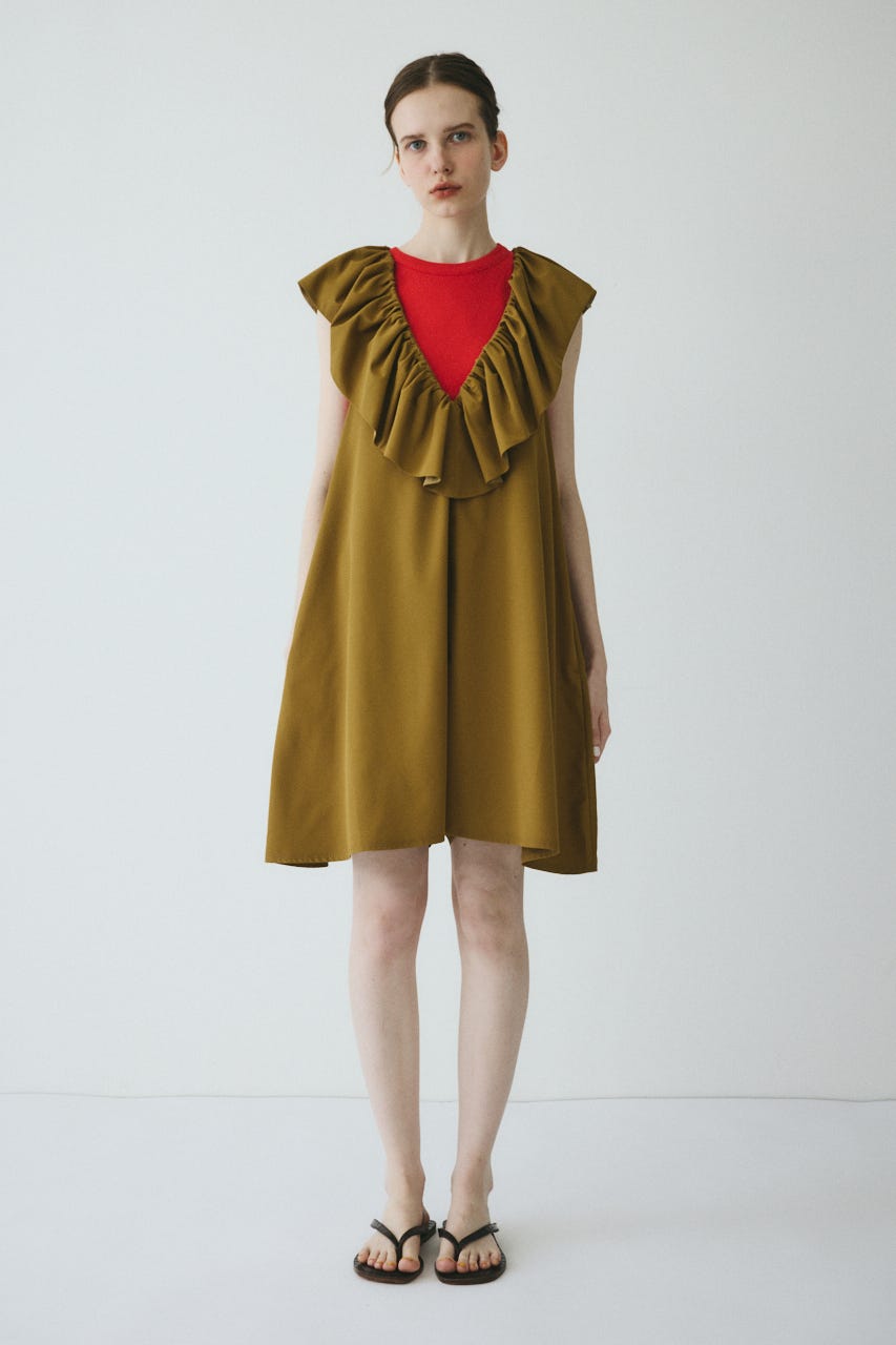 【ポイントアップ+4％対象商品】［予約］V neck frill all in one BEG FREE