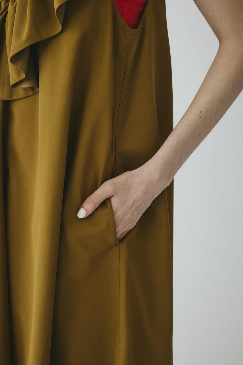 【ポイントアップ+4％対象商品】［予約］V neck frill all in one BEG FREE