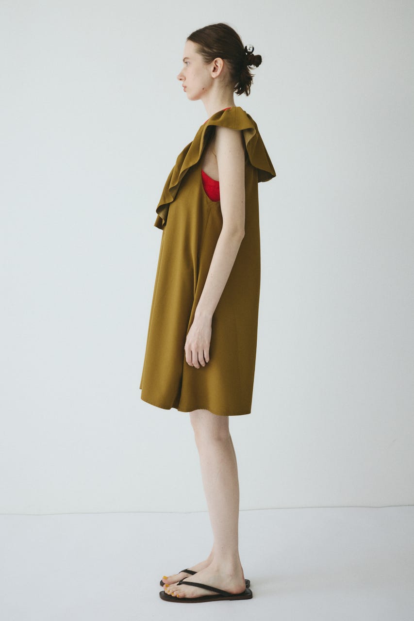 【ポイントアップ+4％対象商品】［予約］V neck frill all in one BEG FREE