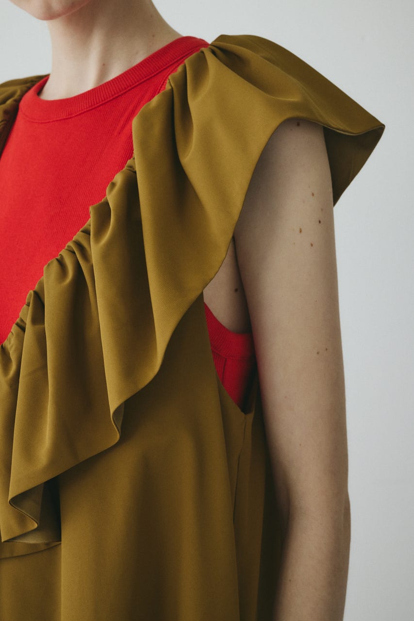 【ポイントアップ+4％対象商品】［予約］V neck frill all in one BEG FREE