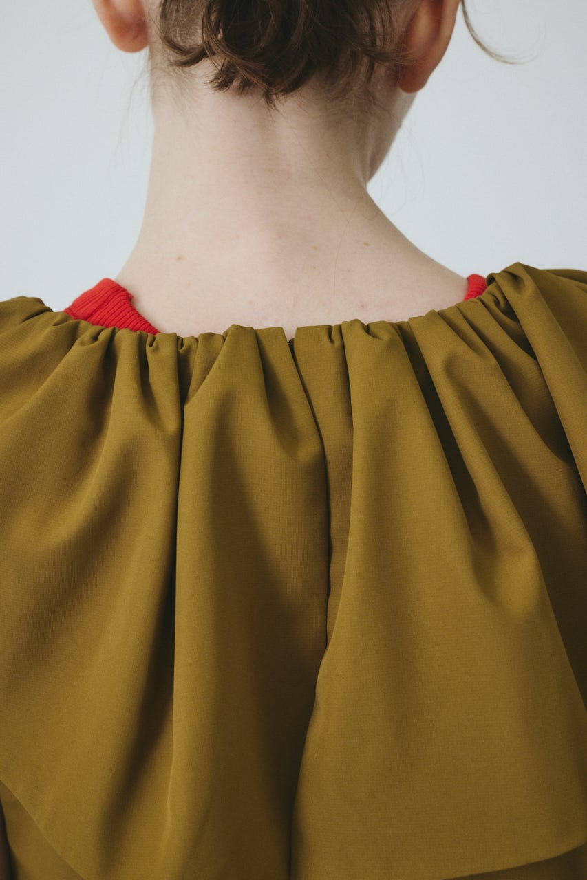 【ポイントアップ+4％対象商品】［予約］V neck frill all in one BEG FREE