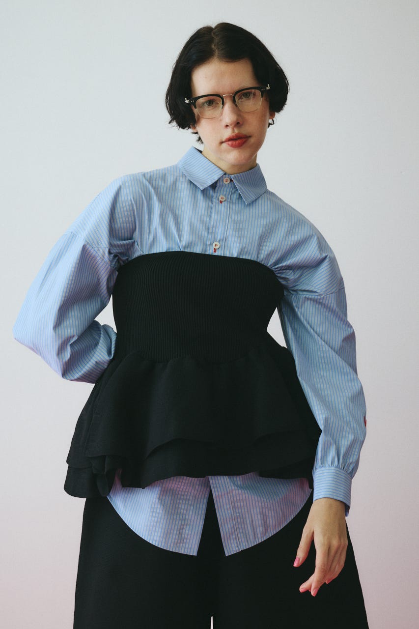 ［予約］Frill hem bustier BLK FREE