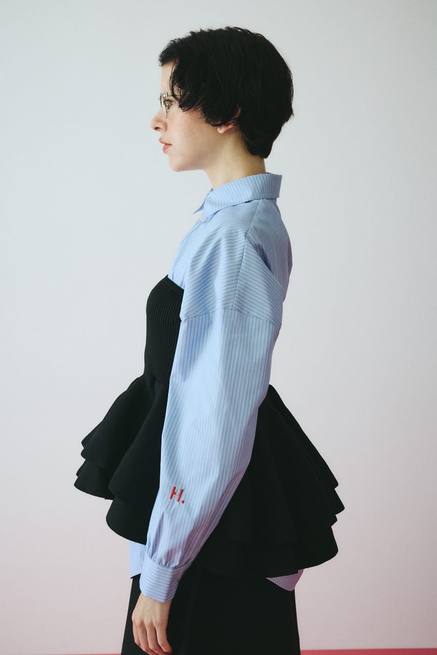 ［予約］Frill hem bustier BLK FREE