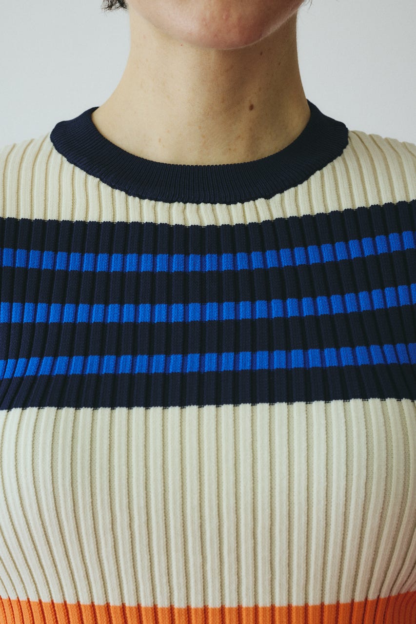 ［予約］Randam Border knit tops 柄NVY FREE