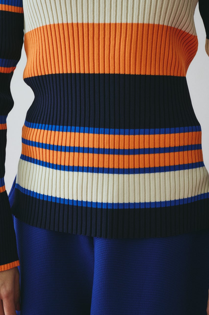 ［予約］Randam Border knit tops 柄NVY FREE